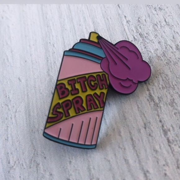 Bitch Spray Enamel Pin/Brooch - Picture 1 of 3